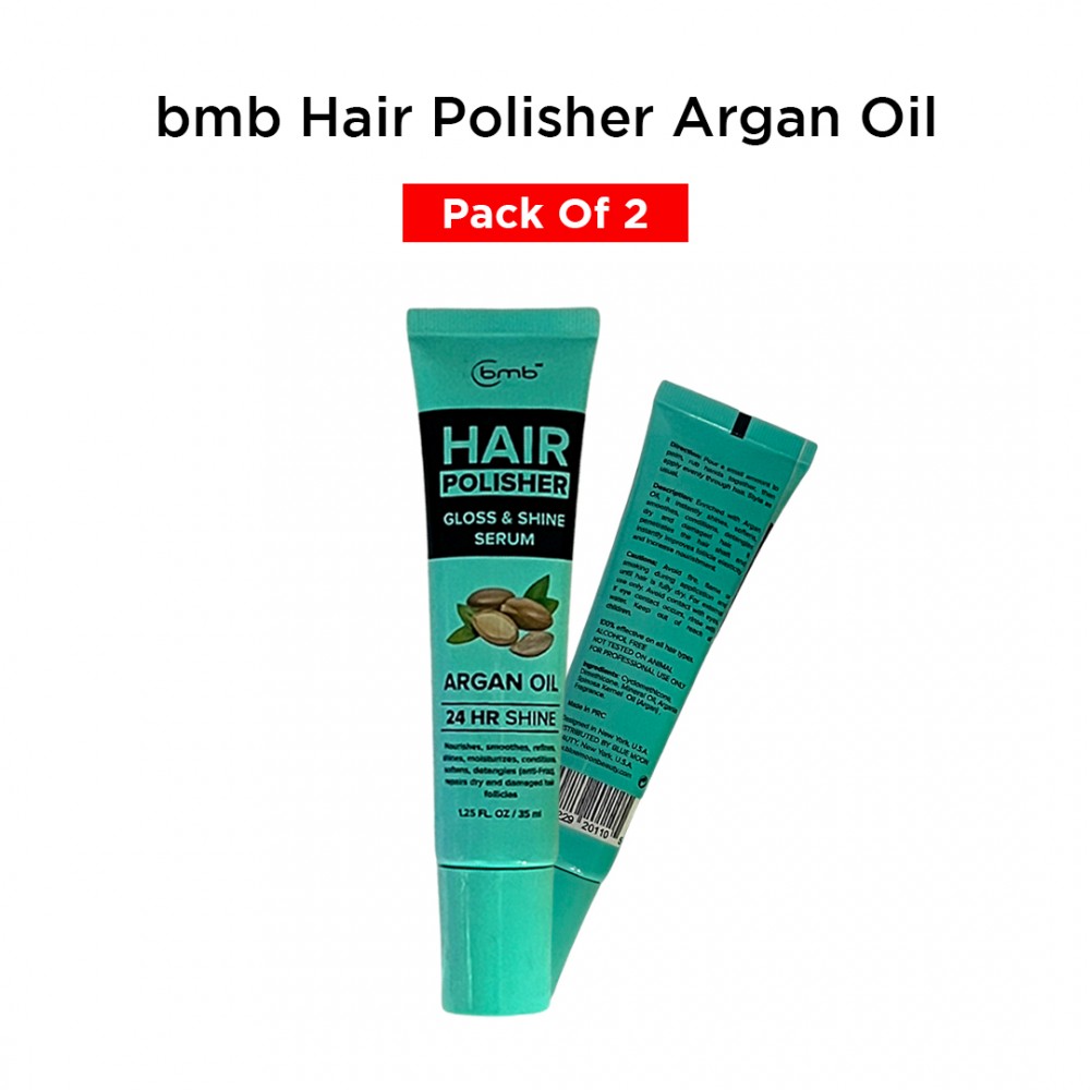 BMB Hair Polisher Gloss & Shine Serum Argan Oil 24 HR Shine - 1.25 Fl. Oz ( 4 Pack )