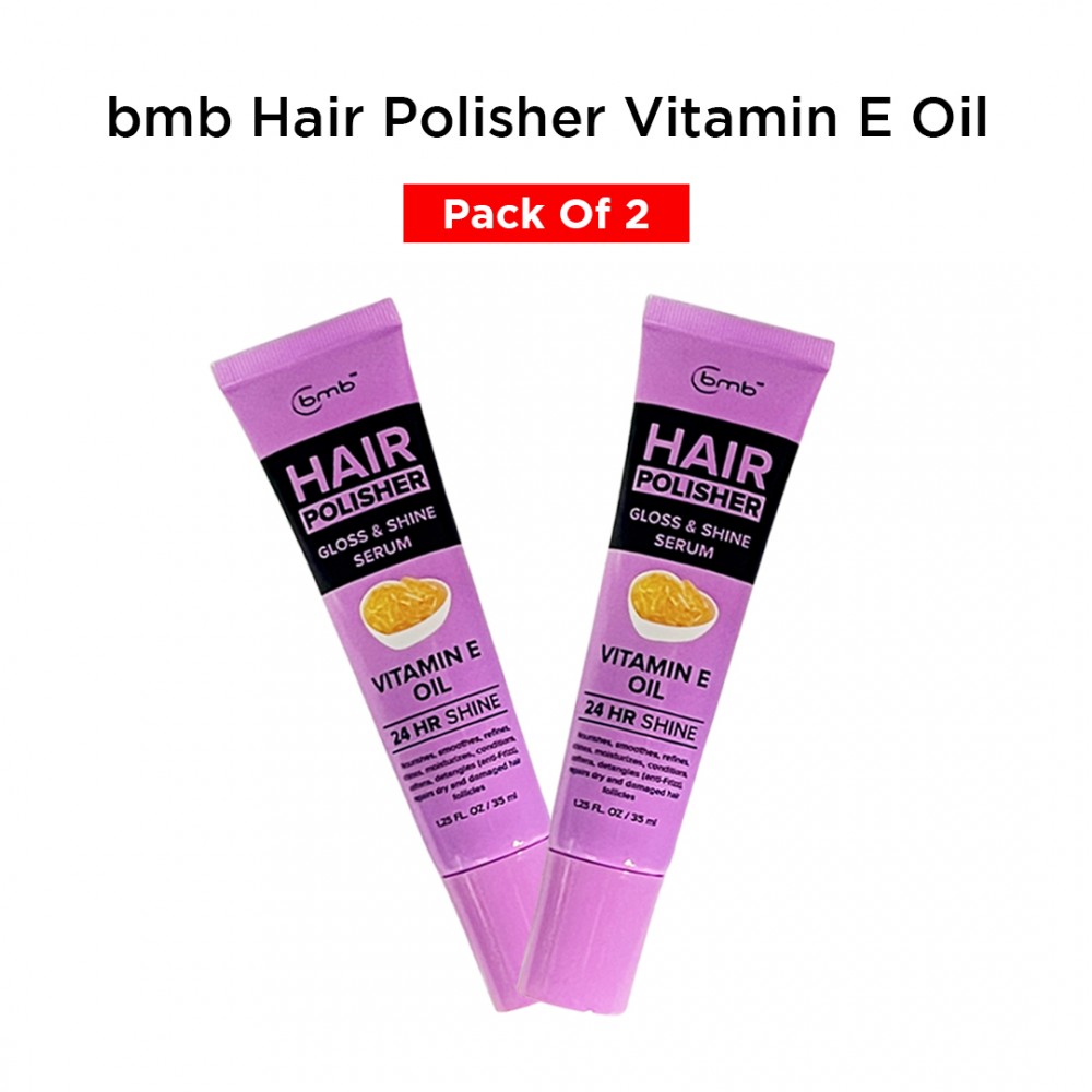 BMB Hair Polisher Gloss & Shine Serum Vitamin E Oil 24 HR Shine - 1.25 Fl. Oz ( 2 Pack )