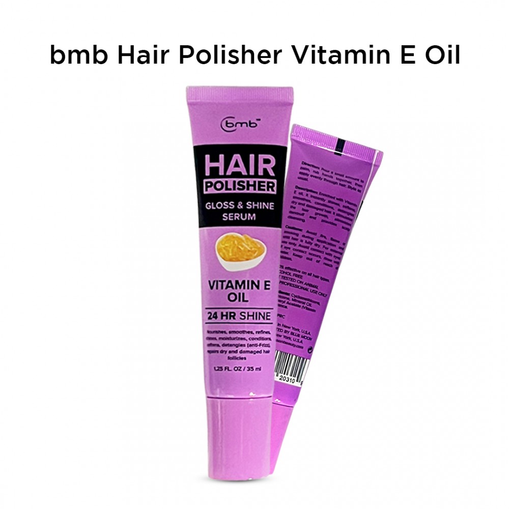 BMB Hair Polisher Gloss & Shine Serum Vitamin E Oil 24 HR Shine - 1.25 Fl. Oz ( 2 Pack )