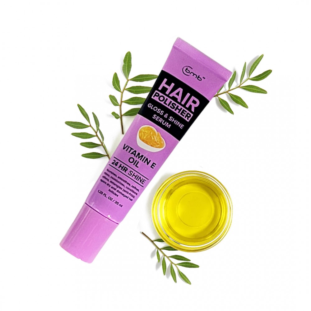BMB Hair Polisher Gloss & Shine Serum Vitamin E Oil 24 HR Shine - 1.25 Fl. Oz ( 2 Pack )