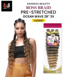 Ebo Bobbi Boss King Tips Boss Braid Pre-Stretched Ocean Wave Braiding Hair 28" 3X Perfect For Knotless Styles