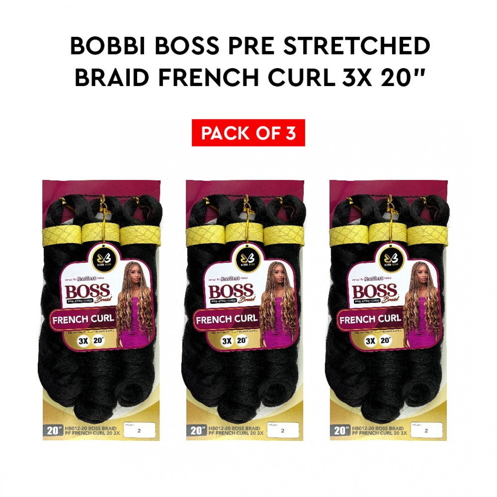 Free Shipping Bobbi Boss Jumbo Braid Pre-Stretched French Curl 3x 20" Inch ( 3 Pack )