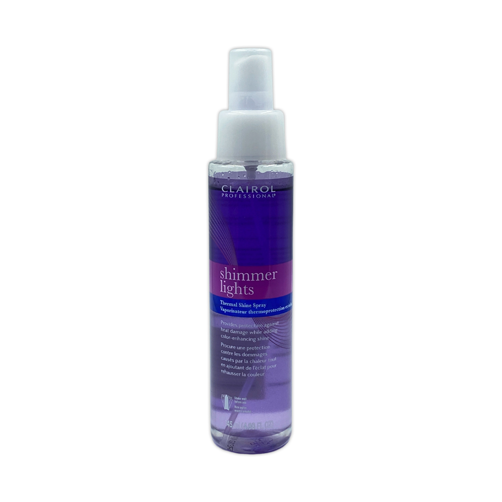 Clairol Professional Shimmer Lights Thermal Shine Spray Provides Protection Against Heat Damage While Adding Color Enhancing Shine 4.90 Oz Clairol Professional Shimmer Lights Thermal Shine Spray Provides Protection Against Heat Damage While Adding Color Enhancing Shine 4.90 Oz