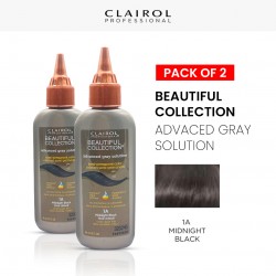 Clairol Professional Beautiful Collection Advanced Gray Solution Semi Permanent Hair Color (2 Pack) (1A Midnight Black) - 3 Oz