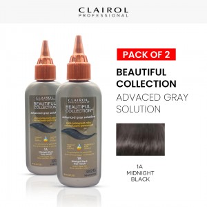 Clairol Professional Beautiful Collection Advanced Gray Solution Semi Permanent Hair Color (2 Pack) (1A Midnight Black) - 3 Oz Clairol Professional Beautiful Collection Advanced Gray Solution Semi Permanent Hair Color (2 Pack) (1A Midnight Black) - 3 Oz