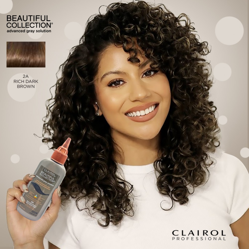 Free Shipping Clairol Professional Beautiful Collection Advanced Gray Solution Semi Permanent Hair Color (2 Pack) (2A Rich Dark Brown) - 3 oz
