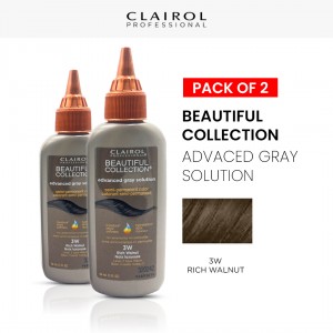 Clairol Professional Beautiful Collection Advanced Gray Solution Semi Permanent Hair Color (2 Pack) (3W Rich Walnut) - 3 Oz
