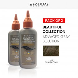Clairol Professional Beautiful Collection Advanced Gray Solution Semi Permanent Hair Color (2 Pack) (4A Chai Brown) - 3 Oz