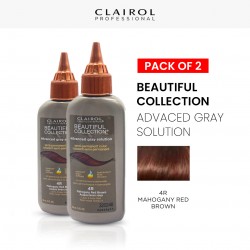 Clairol Professional Beautiful Collection Advanced Gray Solution Semi Permanent Hair Color (2 Pack) (4R Mahogany Red Brown) - 3 Oz