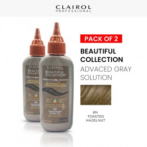 Clairol Professional Beautiful Collection Advanced Gray Solution Semi Permanent Hair Color (2 Pack) (6N Toasted Hazelnut) - 3 Oz