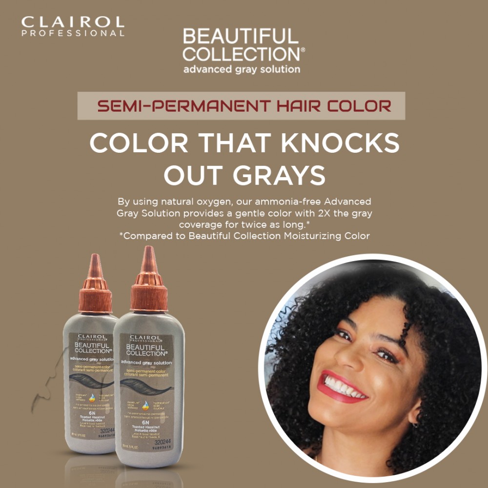 Free Shipping Clairol Professional Beautiful Collection Advanced Gray Solution Semi Permanent Hair Color (2 Pack) (6N Toasted Hazelnut) - 3 oz