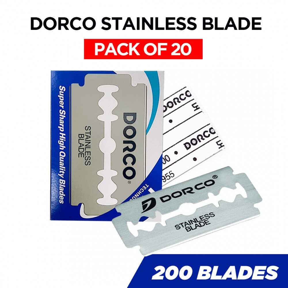 Free Shipping Dorco Platinum Extra Double Edge Razor Blades - 20 Pack