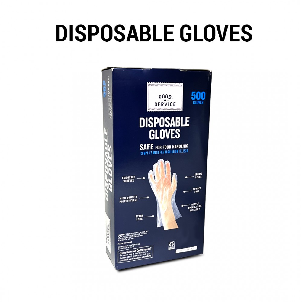 Free Shipping Plastic Disposable Food Gloves One Size Extra Long (500 CT)