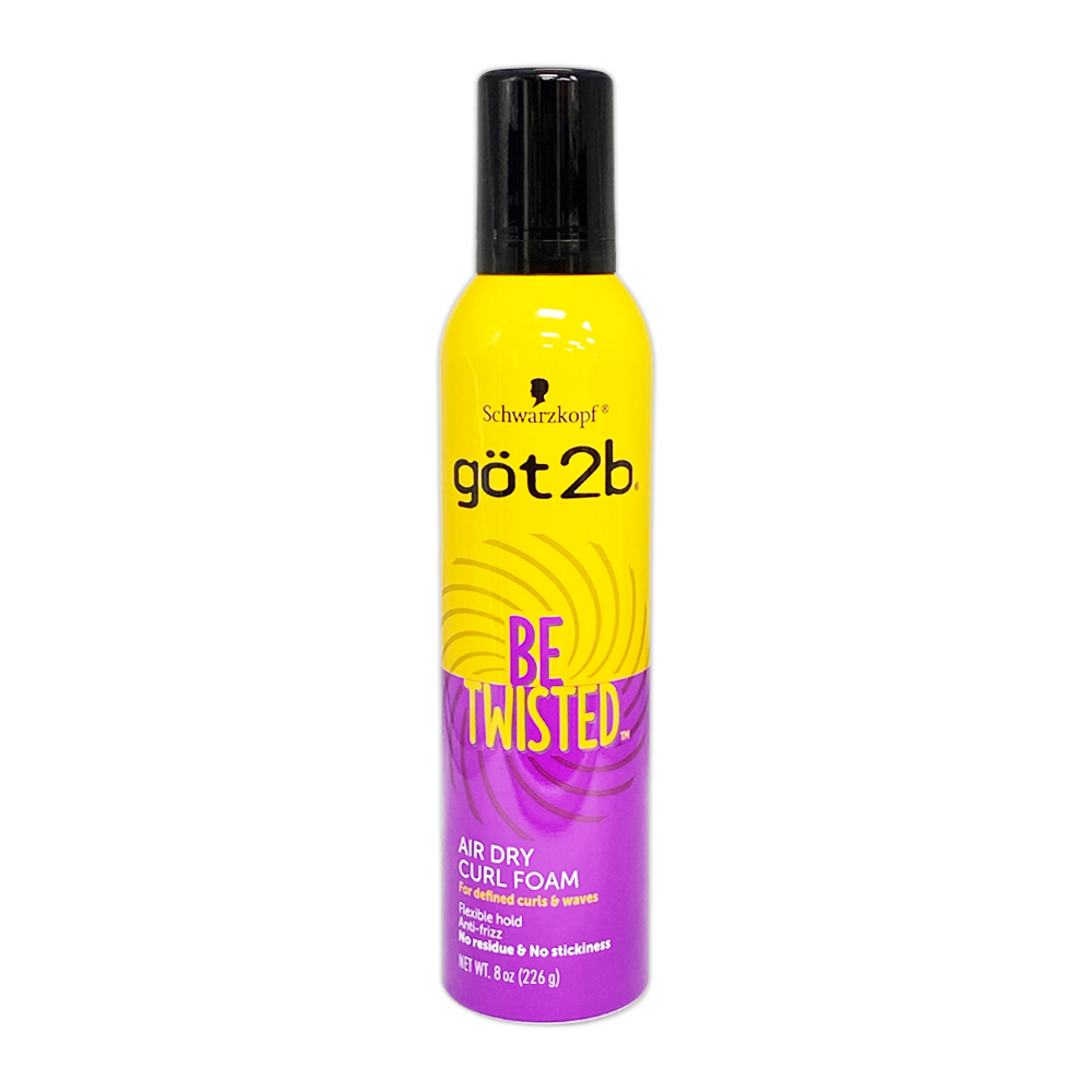 Schwarzkopf Got2b Be Twisted Air Dry Curl Foam For Defined Curls And Waves Flexible Hold Anti Frizz Hair Mousse 8 Oz