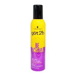 Schwarzkopf Got2b Be Twisted Air Dry Curl Foam For Defined Curls And Waves Flexible Hold Anti Frizz Hair Mousse 8 Oz