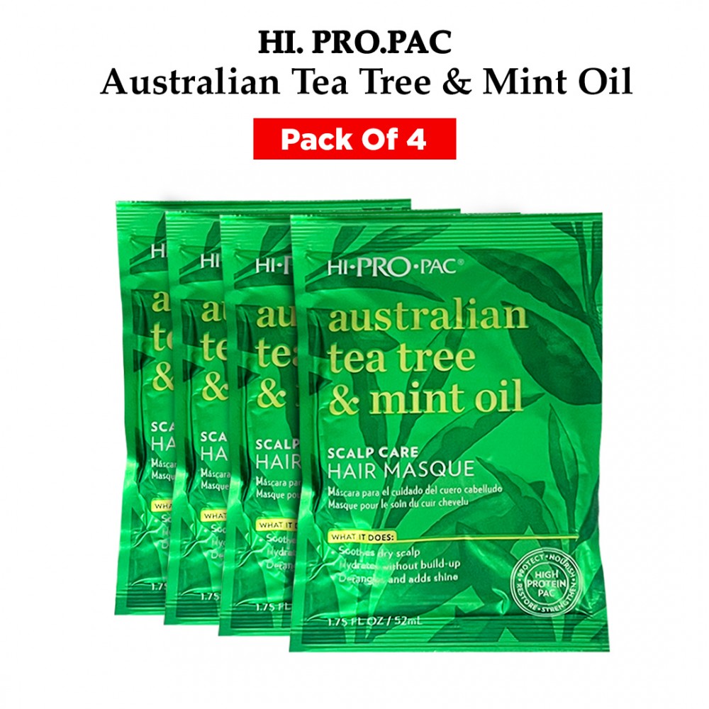 Free Shipping Hi-Pro-Pac Australian Tea Tree and Mint Oil Scalp Care Hair Masque - 1.75 oz ( 4 Pack )