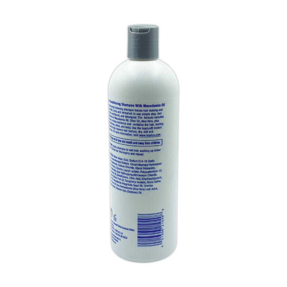 Isoplus Conditioning Shampoo With Macadamia Oil Aloe Vera And Olive Oil Fresh Rich Lather Moisturizing And Conditioning Body Volume Shine 16 OZ