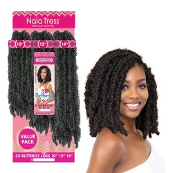 Janet Collection Nala Tress Locs Synthetic Hair Crochet Braid Loop 3x Butterfly Locs 10”12”14”