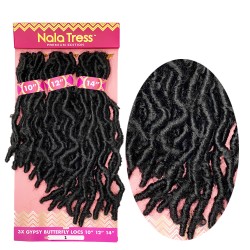Janet Collection Nala Tress Locs Synthetic Hair Crochet Braid Loop 3x Gypsy Butterfly Locs 10”12”14”