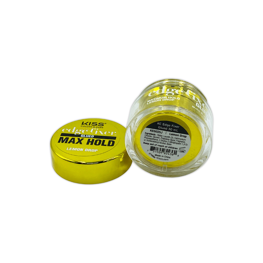 Kiss Color And Care Edge Control Fixer Glued Max Hold Lemon Drop 1 OZ