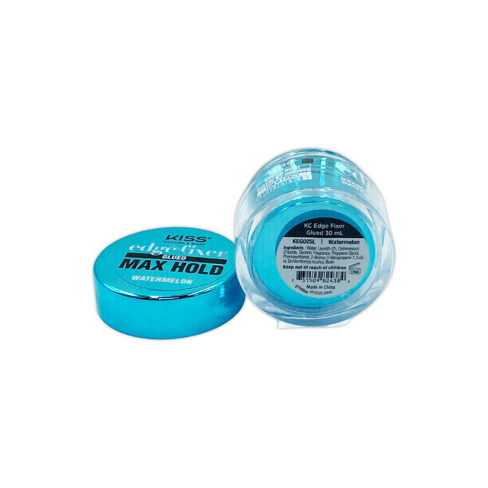 Kiss Color And Care Edge Control Fixer Glued Max Hold Watermelon 1 OZ