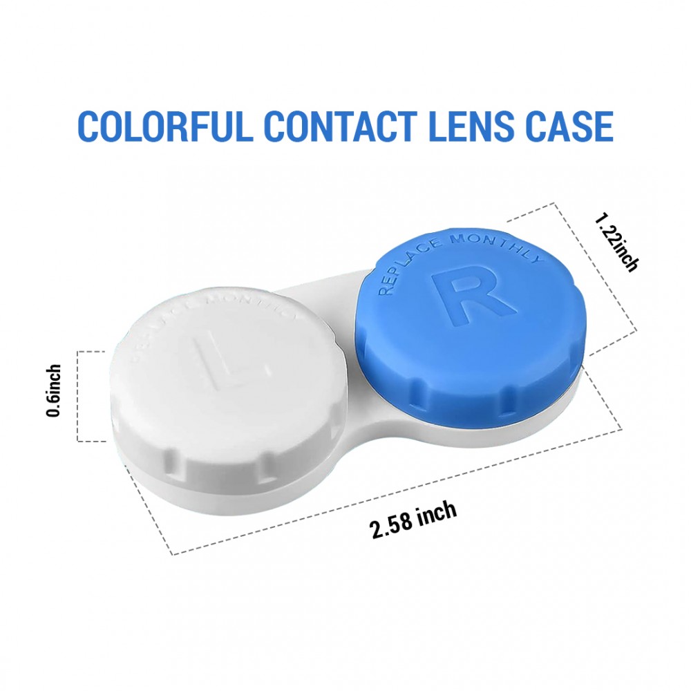 Ebo Colorful Contact Lens Case ( Blue ) - 12 Pack