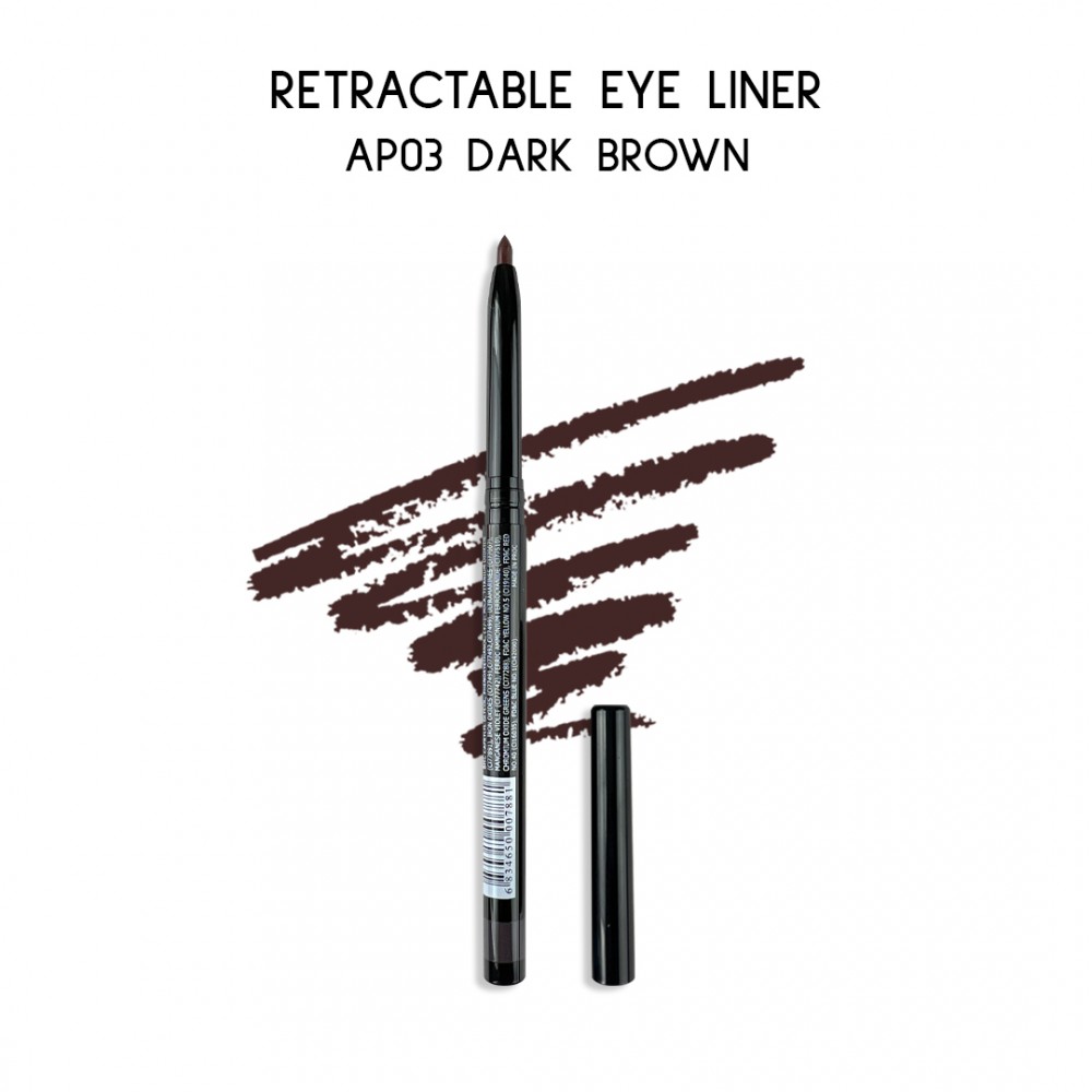 Ebo Retractable Waterproof Eyeliner Mechanical Eyeliner Pencil AP03 DARL BROWN ( PACK OF 2 )