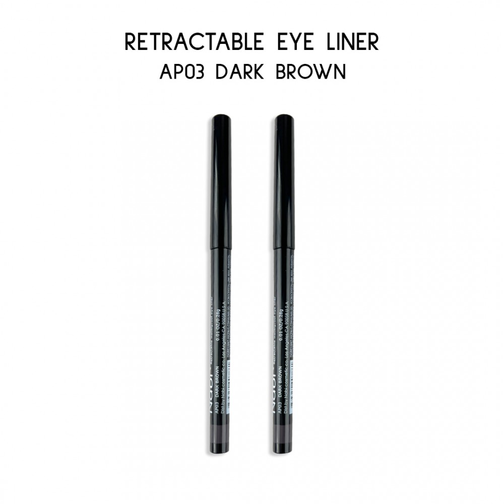 Ebo Retractable Waterproof Eyeliner Mechanical Eyeliner Pencil AP03 DARL BROWN ( PACK OF 2 )