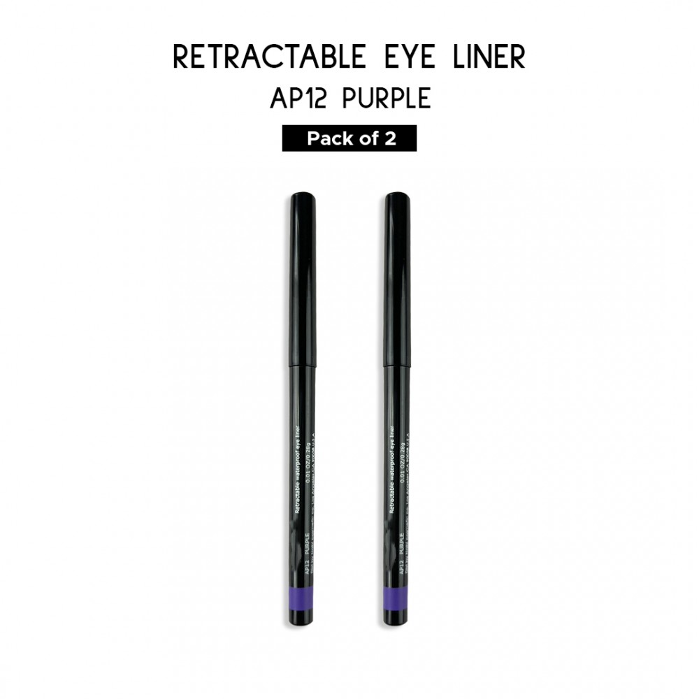 Ebo Retractable Waterproof Eyeliner Mechanical Eyeliner Pencil AP12 PURPLE ( Pack Of 2 )