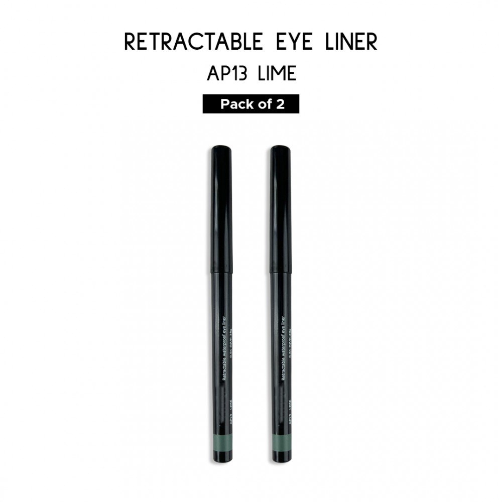 Ebo Retractable Waterproof Eyeliner Mechanical Eyeliner Pencil AP13 LIME ( Pack Of 2 )
