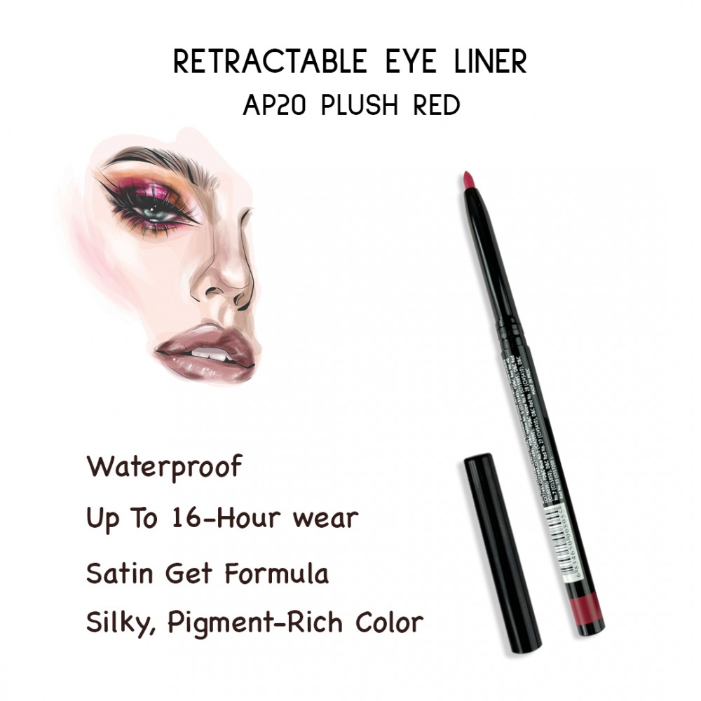 Ebo Retractable Waterproof Lipliner Mechanical Lipliner Pencil Ap20 Plush Red   ( Pack Of 2 )