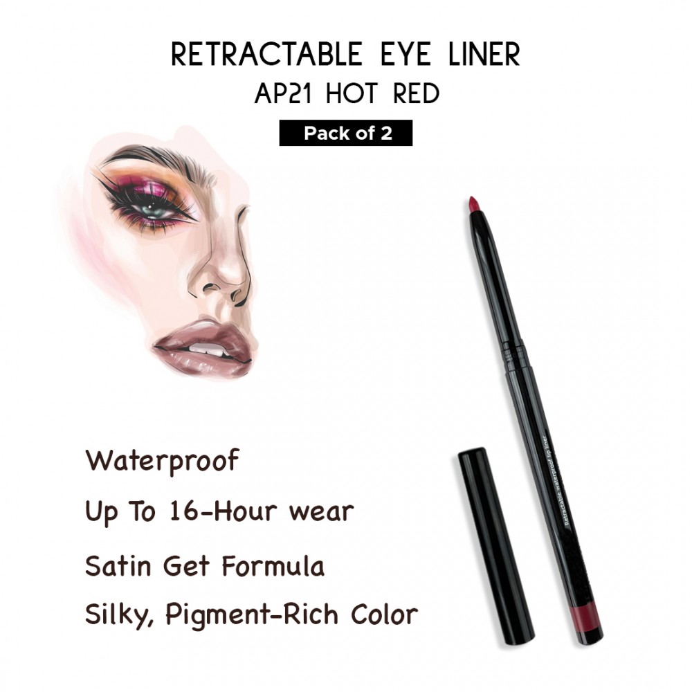 Free Shipping Ebo Retractable Waterproof Lipliner Mechanical Lipliner Pencil Ap21 Hot Red ( Pack Of 2 )