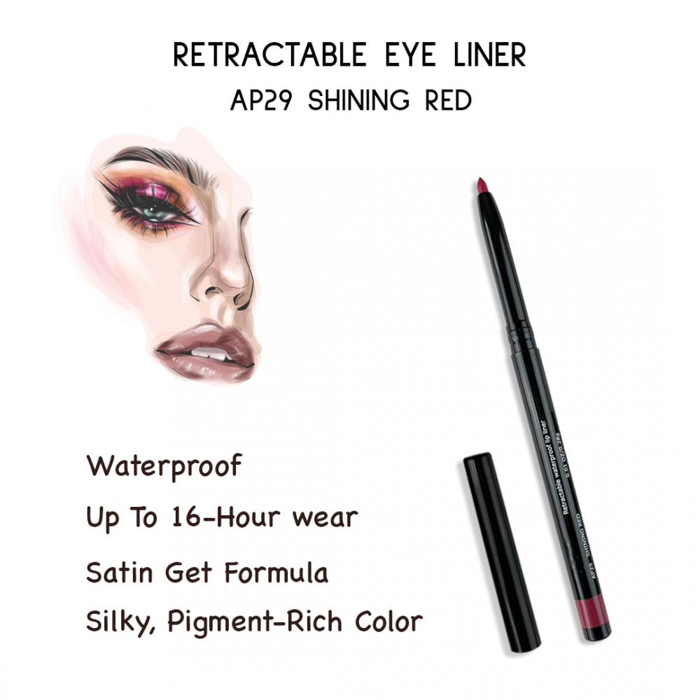 Ebo Retractable Waterproof Lipliner Mechanical Lipliner Pencil Ap29 Shining Red  ( Pack Of 2 )