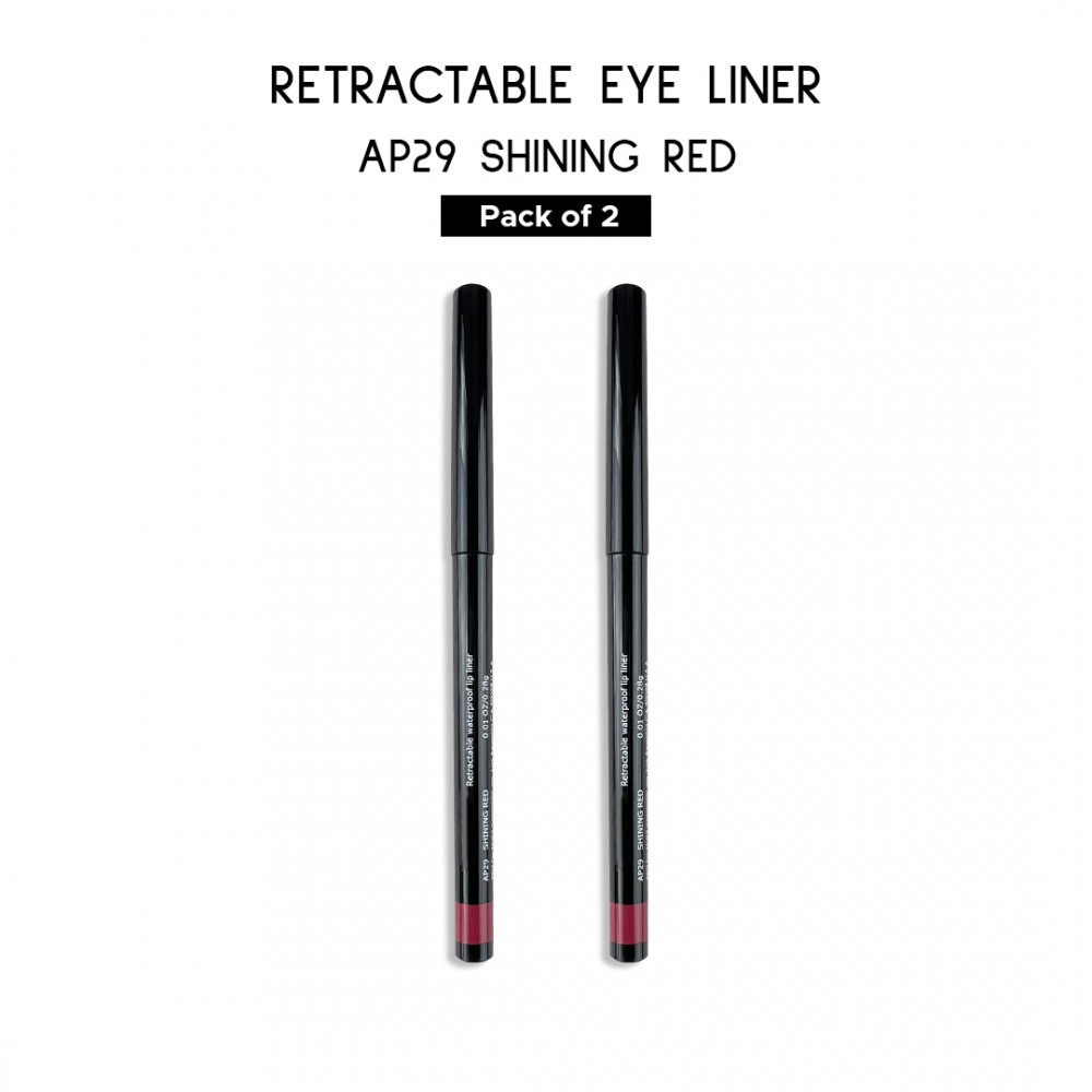 Ebo Retractable Waterproof Lipliner Mechanical Lipliner Pencil Ap29 Shining Red  ( Pack Of 2 )