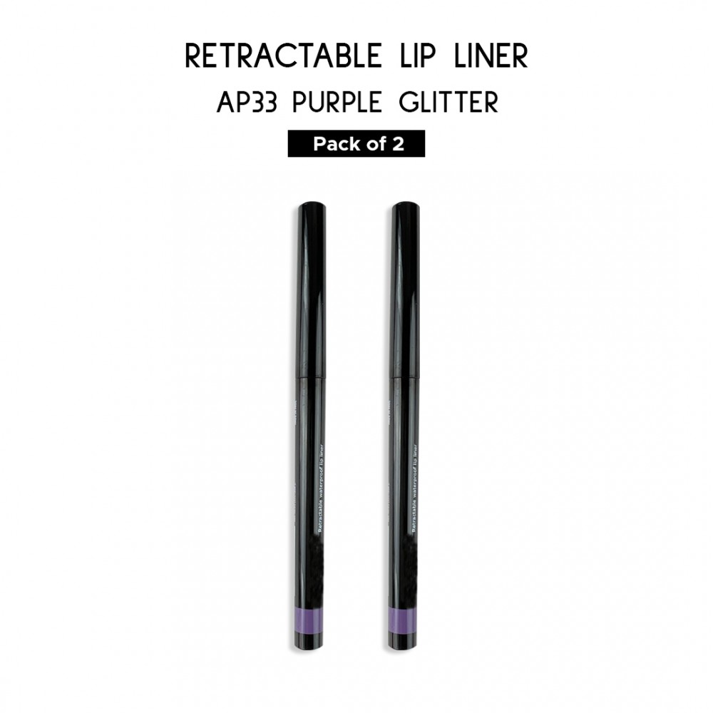 Ebo Retractable Waterproof Lipliner Mechanical Lipliner Pencil Ap33 Purple ( Pack Of 2 )