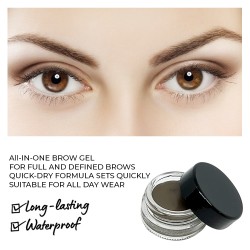 Ebo Eyebrow Gel Liner Waterproof Eye Liner Brush Medium Brown