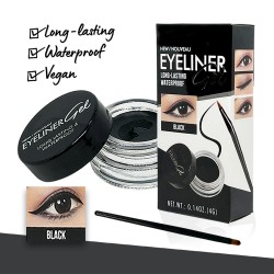 Ebo Gel Eyeliner Long Lasting Waterproof With Brush Black