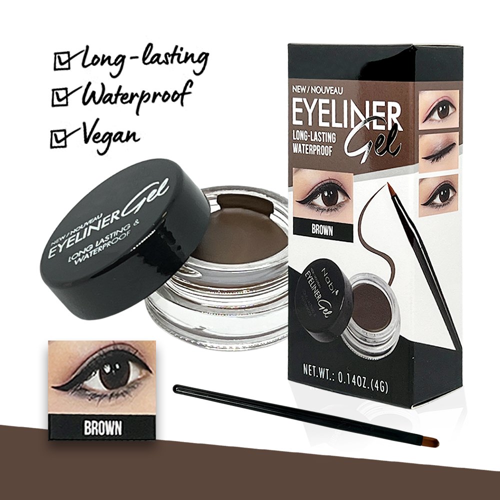 Free Shipping Ebo Gel Eyeliner Long Lasting Waterproof With Brush Brown