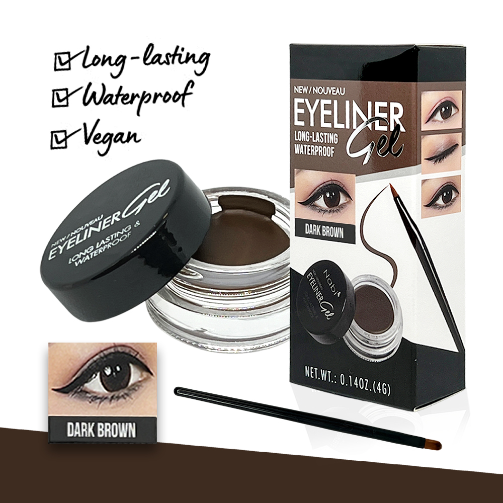 Free Shipping Ebo Gel Eyeliner Long Lasting Waterproof With Brush Dark Brown