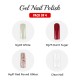 Free Shipping Ebo Gel Nail Polish Long Lasting Gel Set 4 color White,  Burnt Sugar, Red Round Glitter & Top Coat