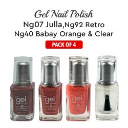 Ebo Gel Nail Polish Long Lasting Gel Set 4 Color Retro, Baby Orange, Julia& Top Coat Ebo Gel Nail Polish Long Lasting Gel Set 4 Color Retro, Baby Orange, Julia& Top Coat