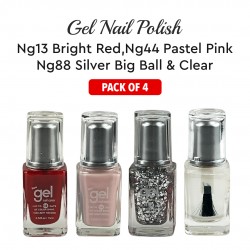Ebo Gel Nail Polish Long Lasting Gel Set 4 Color Silver Big Ball, Bright Red, Pastel Pink& Top Coat Ebo Gel Nail Polish Long Lasting Gel Set 4 Color Silver Big Ball, Bright Red, Pastel Pink& Top Coat
