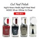 Free Shipping Ebo Gel Nail Polish Long Lasting Gel Set 4 color. Silver Glitter, Neon Red ll, Real Red, & Top Coat