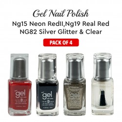 Ebo Gel Nail Polish Long Lasting Gel Set 4 Color. Silver Glitter, Neon Red Ll, Real Red, & Top Coat Ebo Gel Nail Polish Long Lasting Gel Set 4 Color. Silver Glitter, Neon Red Ll, Real Red, & Top Coat