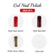 Free Shipping Ebo Gel Nail Polish Long Lasting Gel Set 4 color. Silver Glitter, Neon Red ll, Real Red, & Top Coat