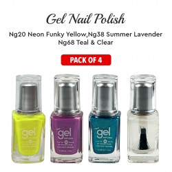 Ebo Gel Nail Polish Long Lasting Gel Set 4 Color Summer Laveder Neon Funky Yellow Teal & Top Coat Ebo Gel Nail Polish Long Lasting Gel Set 4 Color Summer Laveder Neon Funky Yellow Teal & Top Coat