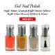 Free Shipping  Ebo Gel Nail Polish Long Lasting Gel Set 4 color Neon Orange, Clear Round Glitter, Neon Yellow & Top Coat