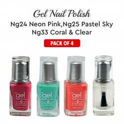 Ebo Gel Nail Polish Long Lasting Gel Set 4 Color. Pastel Sky, Coral, Neon Pink, & Top Coat Ebo Gel Nail Polish Long Lasting Gel Set 4 Color. Pastel Sky, Coral, Neon Pink, & Top Coat