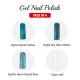 Free Shipping Ebo Gel Nail Polish Long Lasting Gel Set 4 color Pastel M Blue Neon Pasyel Blue, Sky Blue Glitter & Top Coat