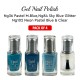 Free Shipping Ebo Gel Nail Polish Long Lasting Gel Set 4 color Pastel M Blue Neon Pasyel Blue, Sky Blue Glitter & Top Coat